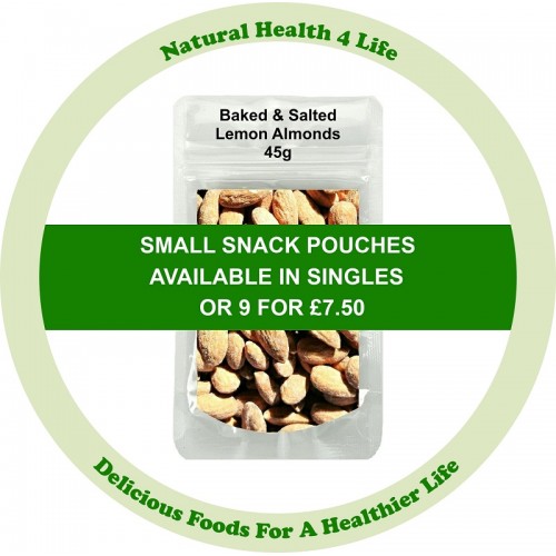 Baked & Salted Lemon Almond Nuts in various weights and containers
