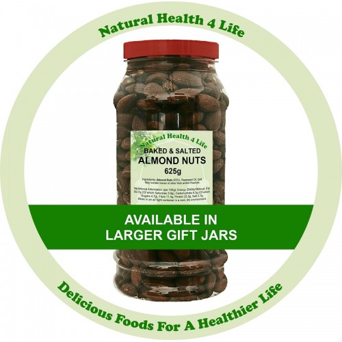 Baked & Salted Almond Nuts  in various weights and containers