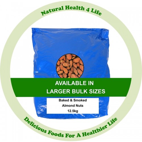 Baked & Smoked Almond Nuts in various weights and containers