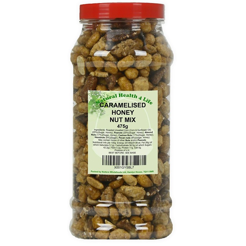 Caramelised Honey Nut Mix in Gift Jar - (475g) on SALE now