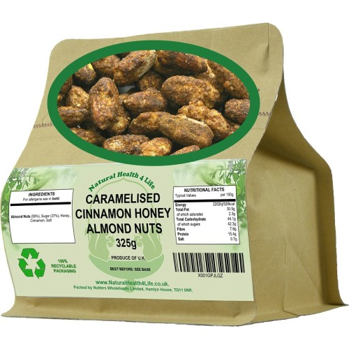 Caramelised Cinnamon Honey Almond Nuts 325g in Kraft Pouch