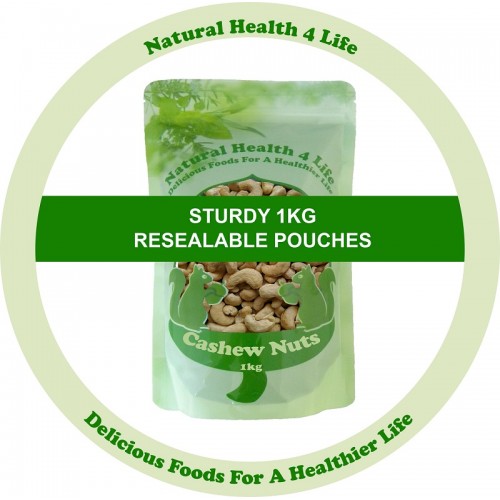 Whole Raw Cashew Nuts in various weights and containers