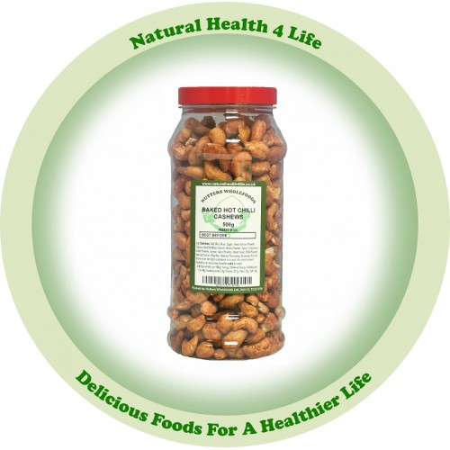 Baked & Salted Hot Chilli Cashew Nuts in Gift Jar 500g