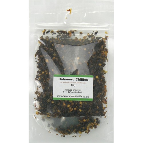 Dried Habanero Chillies 25g