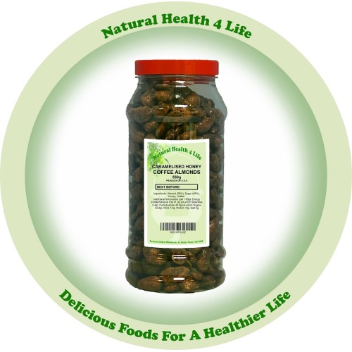Caramelised Coffee Almond Nuts 550g in gift jar