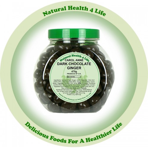 Carol Anne Dark Chocolate Crystallised Ginger in Gift Jar 475g