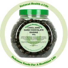 Carol Anne Dark Chocolate Raisins in Gift Jar 500g
