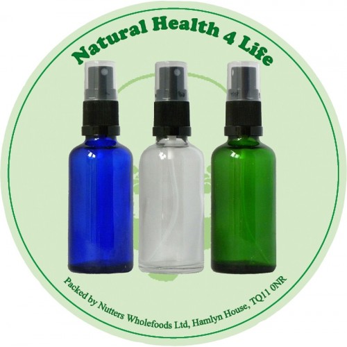 30ml Glass Bottles, Green, Blue and Clear - Packs of 6 with Atomisers