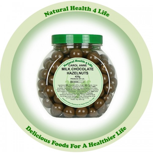 Carol Anne Milk Chocolate Hazelnuts in Gift Jar 425g