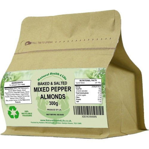 Baked & Salted Mixed Peppercorn Almonds 300g in Kraft Pouch