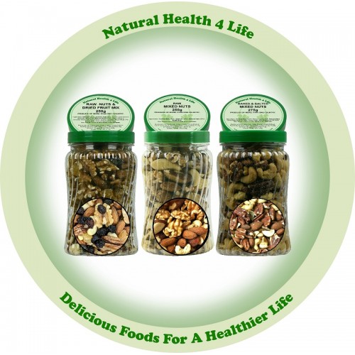 3 Spiral Jar Set-Mixed Nuts, Salted Mixed Nuts, Fruit & Nuts 3=775g