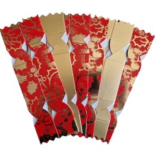 Mini Christmas Decorative Crackers - Set of 6 Red & Gold