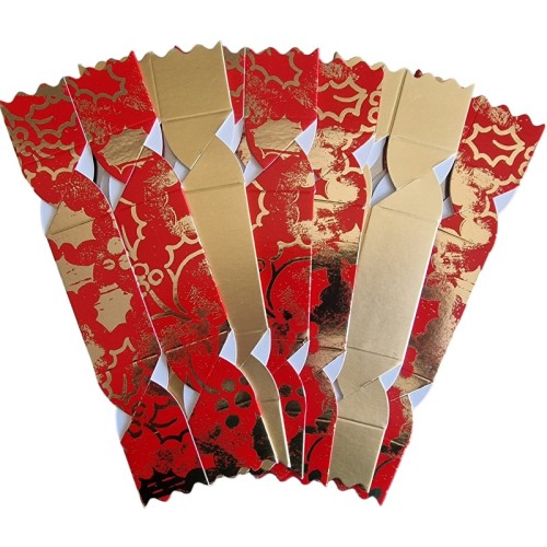 Mini Christmas Decorative Crackers - Set of 6 Red & Gold