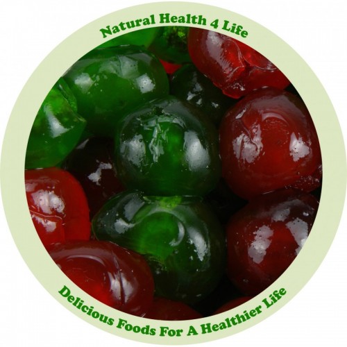Candied Red & Green Cherries in various weights and containers
