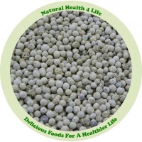 White Peppercorns in various weights and containers