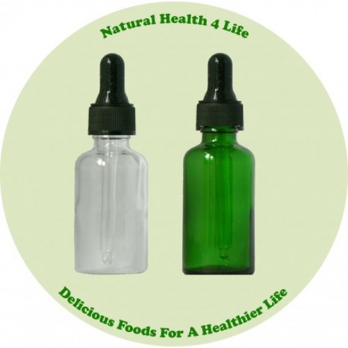 50ml Glass Bottles, Various Colours - 6 Packs with Tamper Evident Glass Pipettes