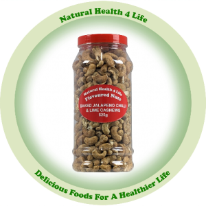 Chilli and lime cashews in a gift jar