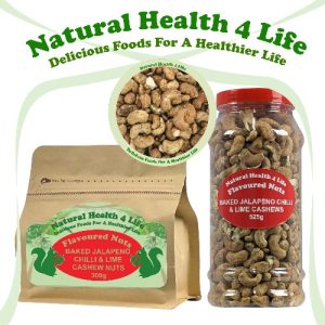 Chilli cashews in different packaging
