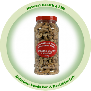 Salted cashew nuts in a gift jar