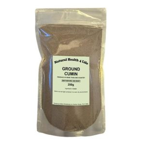 Ground cumin in a pouch