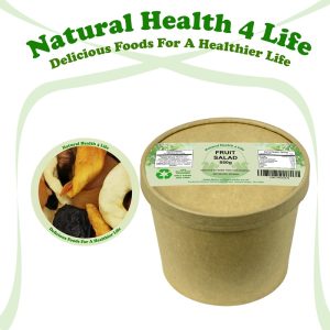 Dried Mixed Fruit Salad in a kraft tub