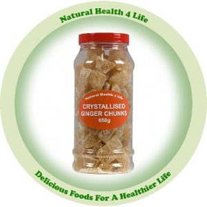 Crystallised ginger in a gift jar
