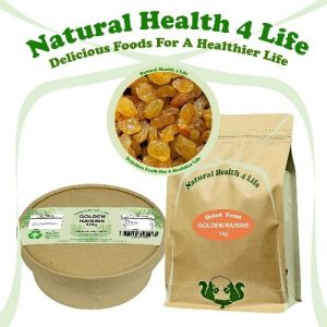 Golden raisins in various packaging