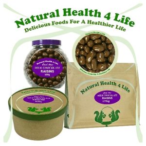 Milk chocolate raisins packaging