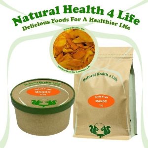 Dried Mango Strips in different packaging