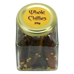 Whole chillies in a jar