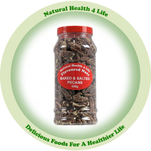 Salted pecan nuts in a gift jar