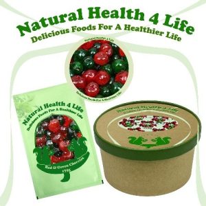 Red & Green Glace Cherries in packaging