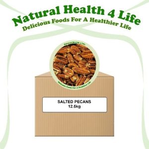Salted pecan nuts in a box