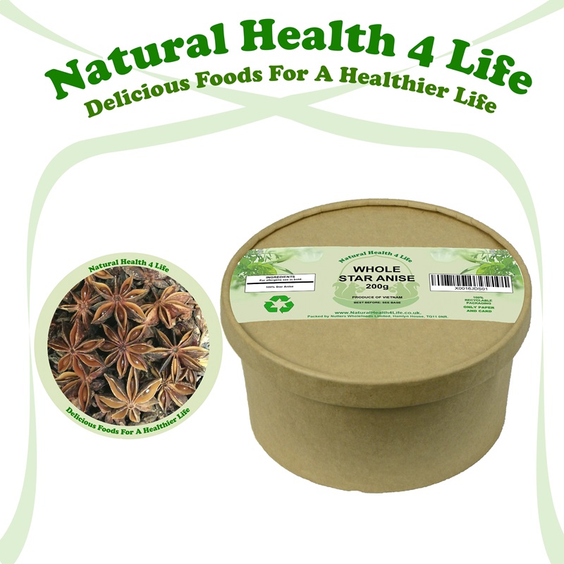 Whole Star Anise 3 Whole Star Anise in kraft tub
