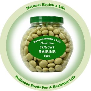 Yogurt raisins in a gift jar