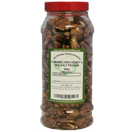 Caramelised Honey Sea Salt Pecan Halves in Gift Jar 500g 2 caramelised-honey-salted-pecan-nuts-500g