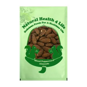 Almond nuts with peppercorns in pouch