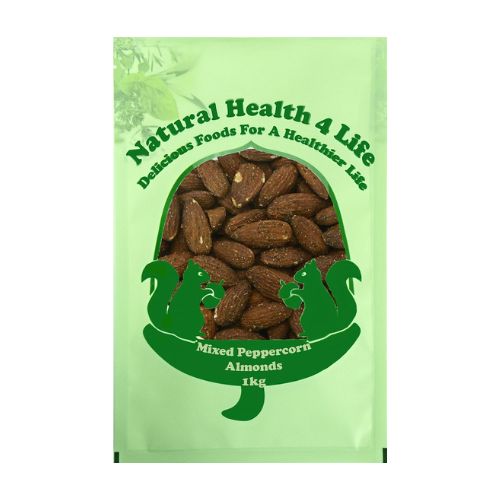 Baked & Salted Almond Mixed Peppercorns in 1kg 1 Almond nuts with peppercorns in pouch