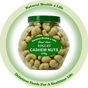 Jar of yogurt covered cashews