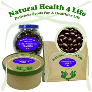 Dark chocolate peanuts and packaging