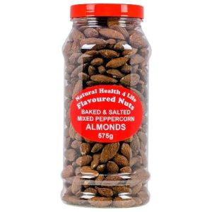 Pepper almonds in a gift jar