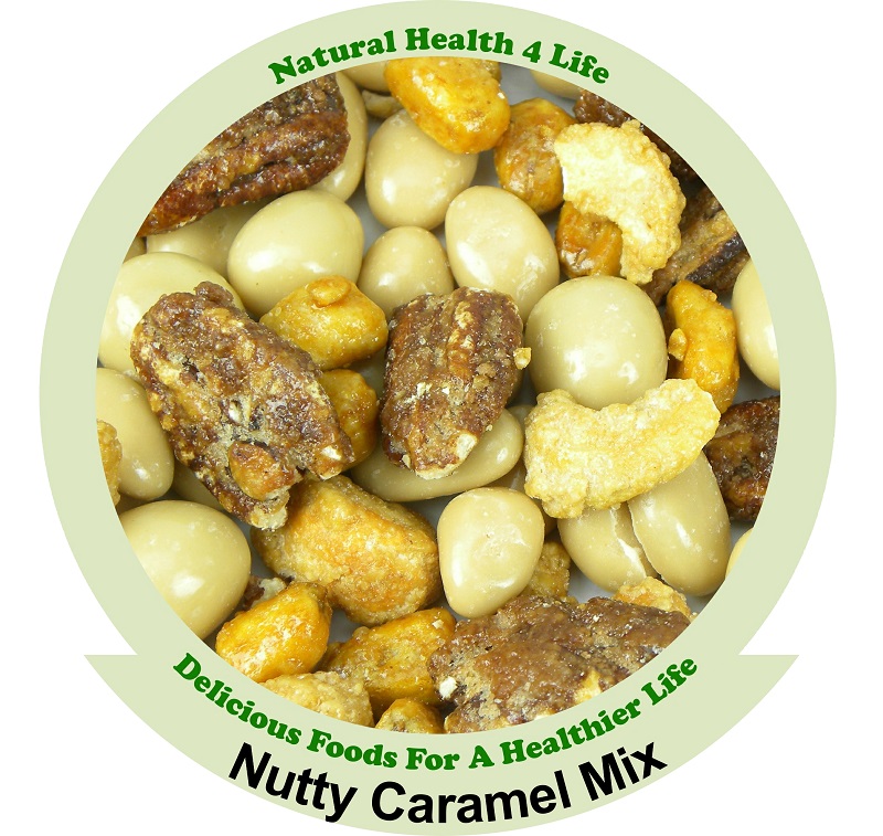 Nutty Caramel Nut Snacks - 150g 2 CaramelCloseUpWithTitleResized