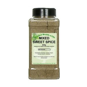 Shaker jar of mixed sweet spice