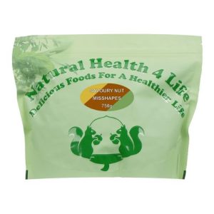Savoury nut misshapes in pouch
