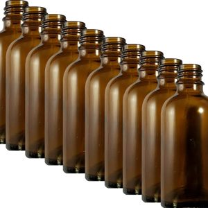50ml Amber Glass Bottles - Pack of 10 (No Caps)