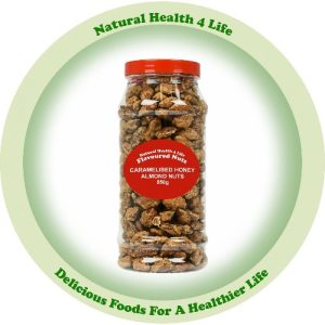 Jar of honey almonds
