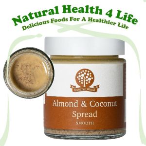Almond and coconut spread in a jar