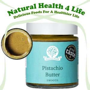 Pistachio nut butter in a jar