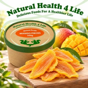 Dried Mango pieces in different packaging